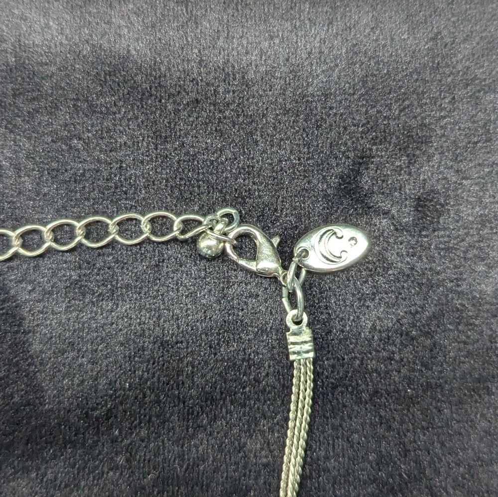 Silver Color Multi-Layer Necklace With Rhinestone Crystals - Picture 6 of 8
